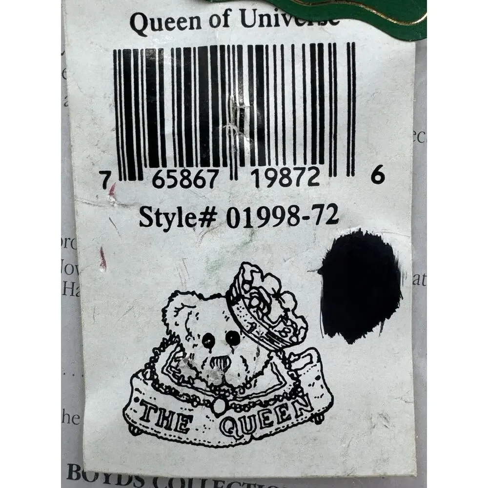 Vintage Boyds Bears BearWear Queen of the Universe Lapel Pin Brooch